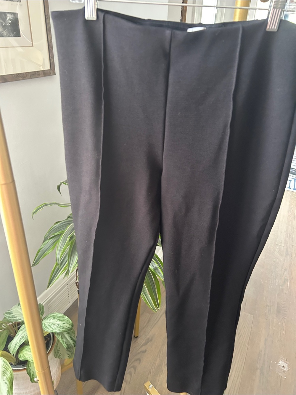 Maeve Black Straight-Leg Ponte Pants